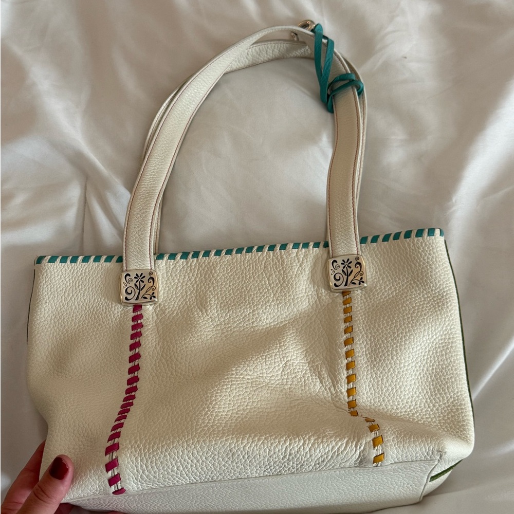 Brighton Cream Tote Bag with Colorful Accents